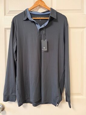 Long-Sleeve Polo in Charcoal          4/4